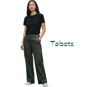 Talbots Army Green Wide Leg Pants NWT Size 6P